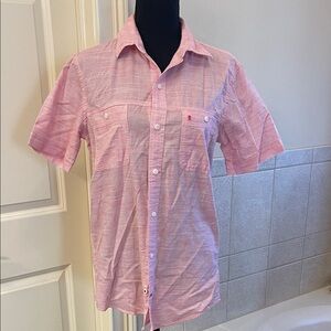 Izod Saltwater Collection Men's Pink Short Sleeve Shirt